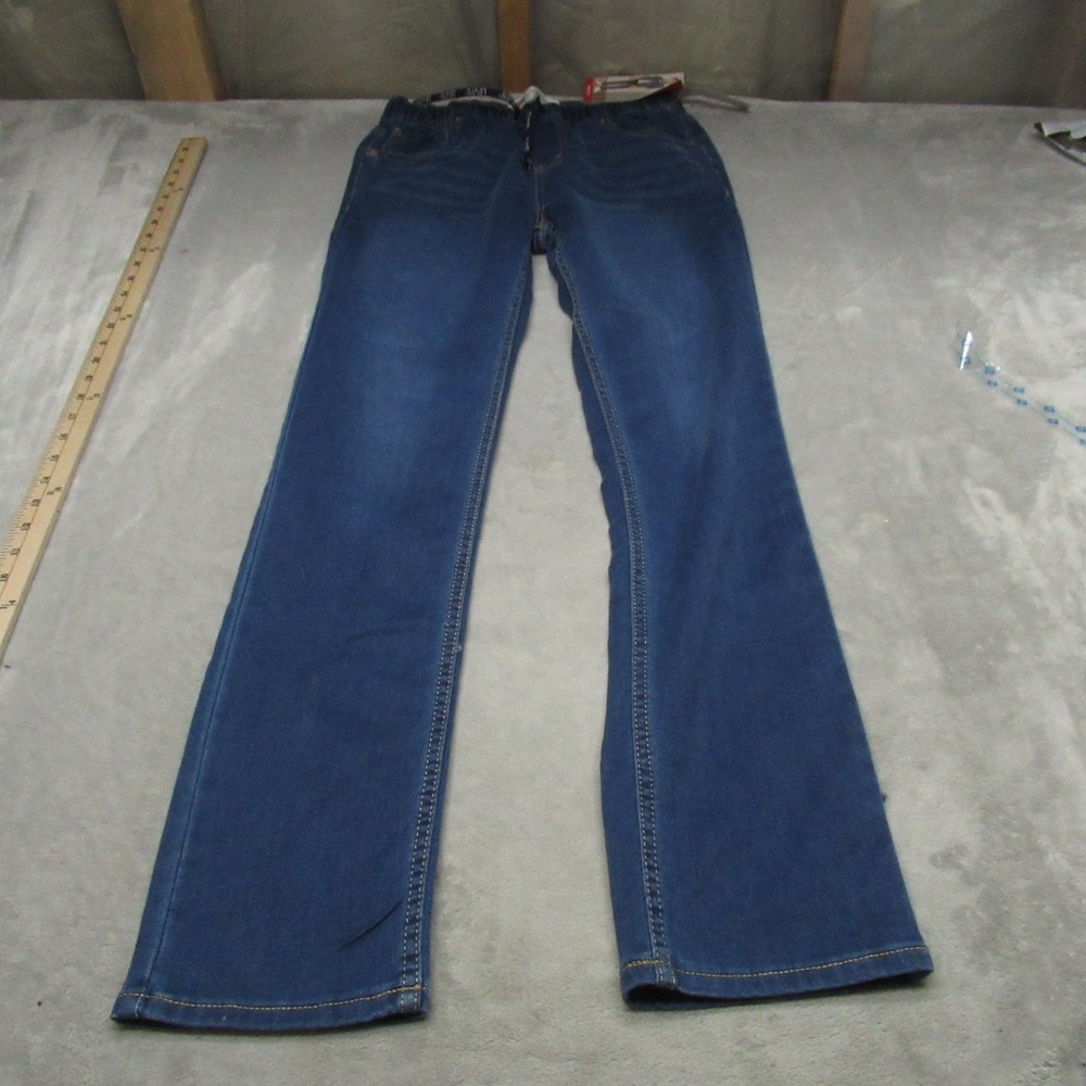 Levis Jeans Boys 18 Medium Wash Denim Pull On Skinny Knit Whisker Fade $48 NWT